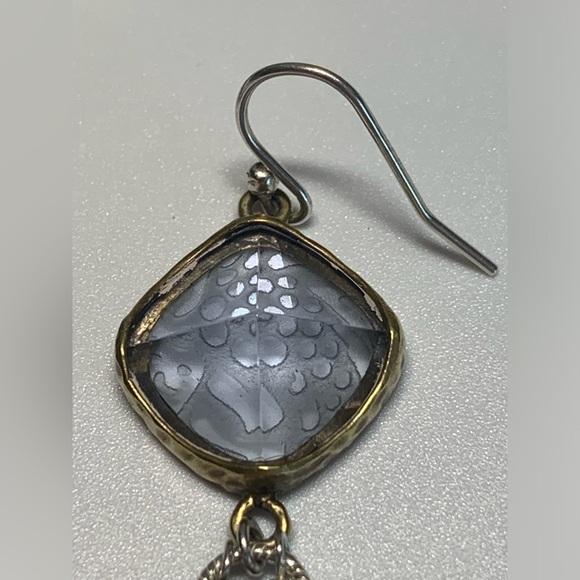 Silpada Sterling Silver & Frosted Etched Amethyst Glass, Shell & Bead Earrings - Picture 13 of 16